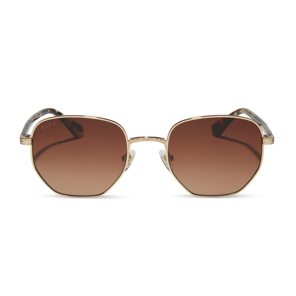 jessie james decker - jjd + gold + brown gradient sunglasses