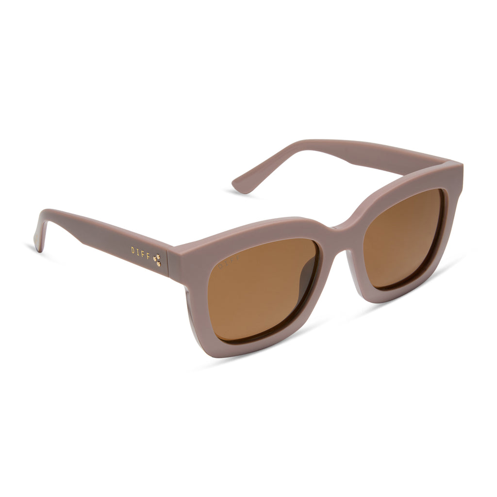 Krista Horton Square Sunglasses Light Taupe & Brown DIFF Eyewear