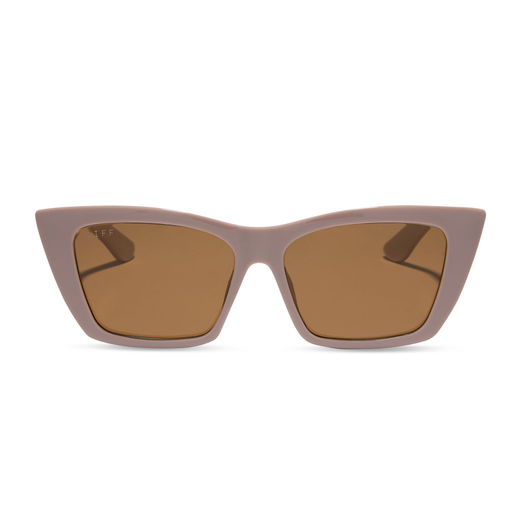 Krista Horton Cat Eye Sunglasses Light Taupe & Brown DIFF Eyewear