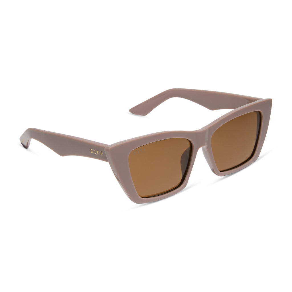 Krista Horton Cat Eye Sunglasses Light Taupe & Brown DIFF Eyewear