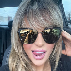 GRACE - MATTE BLACK + GREY MIRROR SUNGLASSES