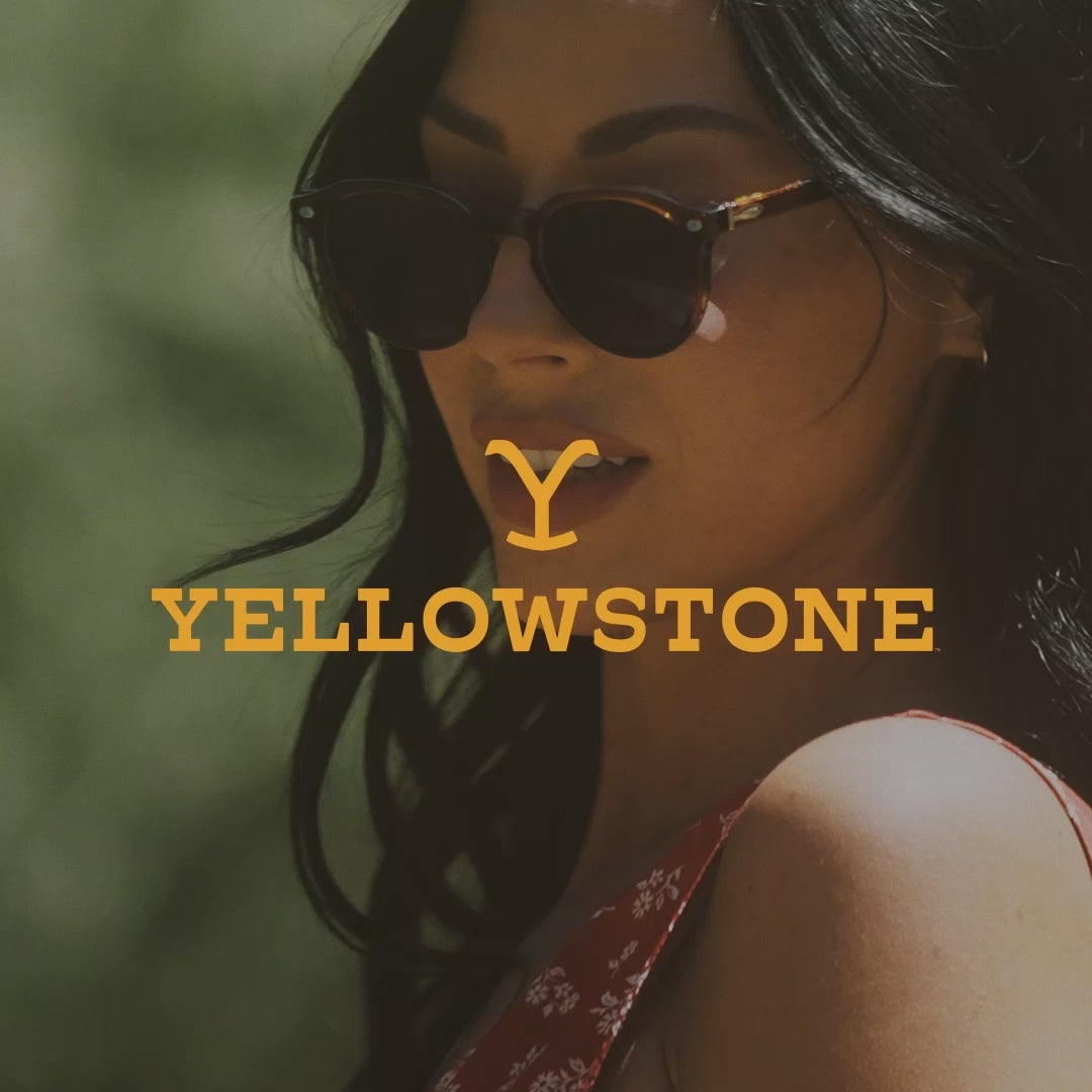 DIFF Yellowstone Sunglasses Beth Round Sunglasses, Polarized Yellowstone Beth II Sunglasses | Black & Grey | DIFF Eyewear main image 2