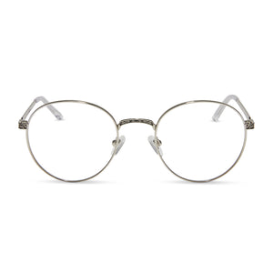 star wars x diff eyewear mace windu™️ prescription glasses with space oxidized steel metal frame front view