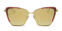 swatch for QUEEN AMIDALA™ - MARBLED NABOO™ ROYAL RED + HAMMERED GOLD + GOLD MIRROR + POLARIZED SUNGLASSES