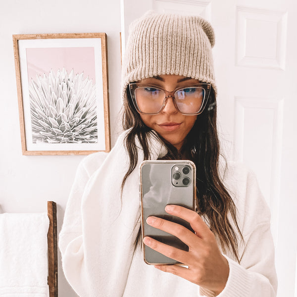 becky iv - cream tortoise + blue light technology glasses 1