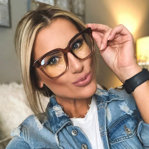 Bella Square Glasses | Espresso Tortoise & Blue Light Technology