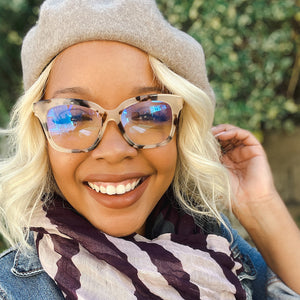 Bella XS Square Glasses | Blush Crystal & Blue Light Technology