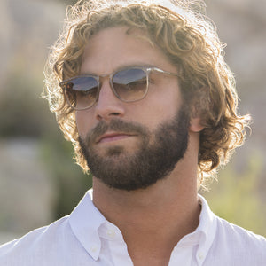 MAXWELL - VINTAGE CRYSTAL + BROWN GRADIENT POLARIZED SUNGLASSES