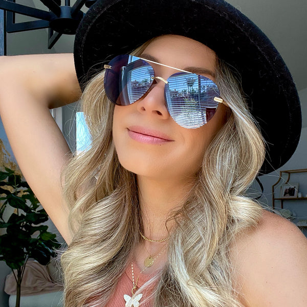 lenox - gold + blue gradient + polarized sunglasses 7