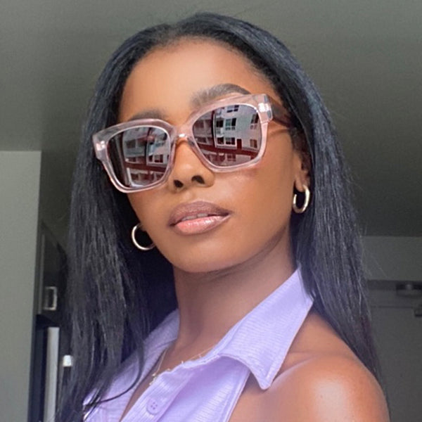 bella ii - light pink crystal + brown gradient sunglasses 4