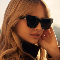 Remi Square Sunglasses | Black & Grey | DIFF Eyewear