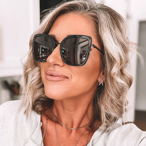 clarisse - black + grey sunglasses 5