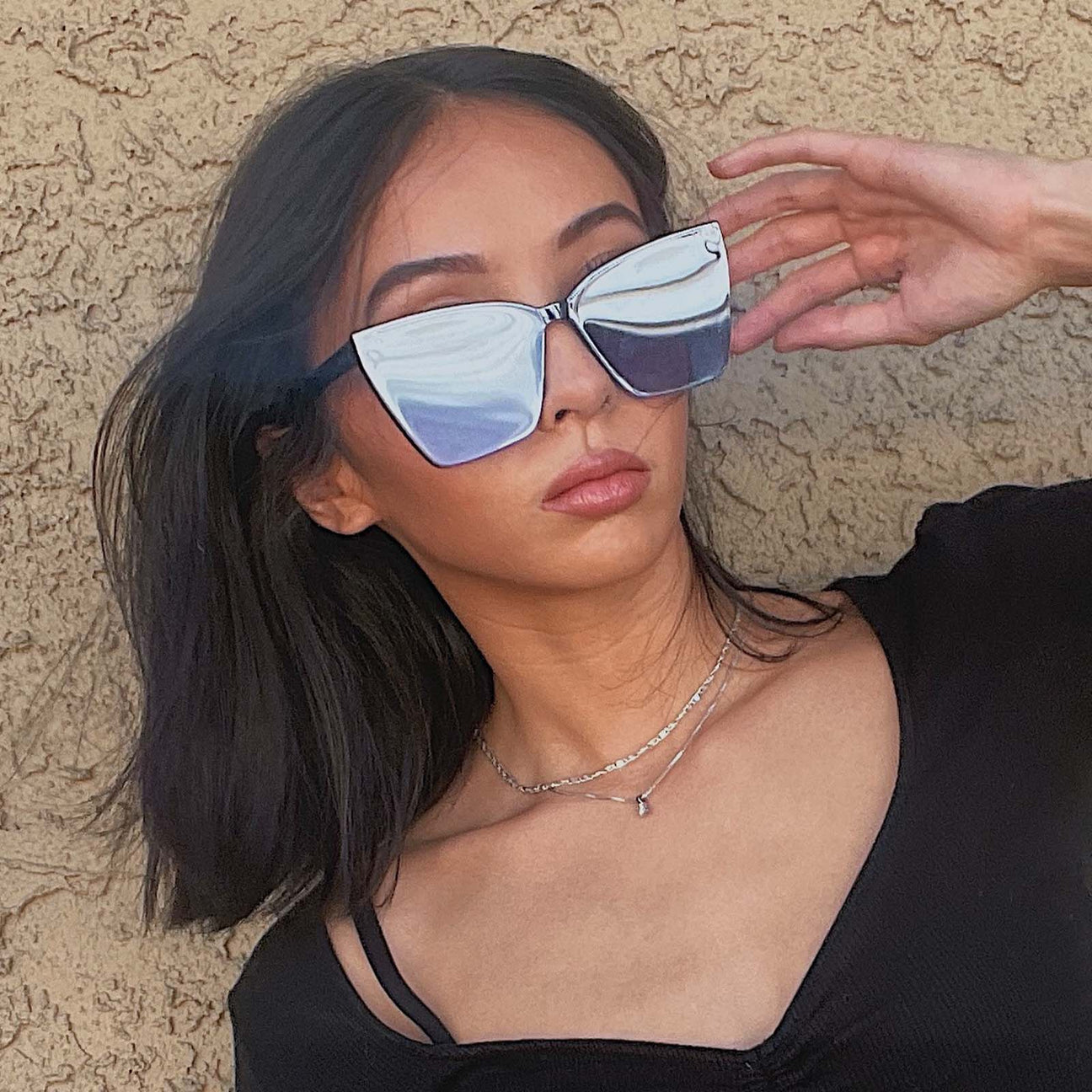 Goldie Cateye Sunglasses Deep Aqua & Aegean Blue Gradient Flash