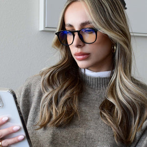 DIFF Sawyer Blue Light Blocking Glasses | Round Computer Glasses For Men & Women | Cream Tortoise Frame