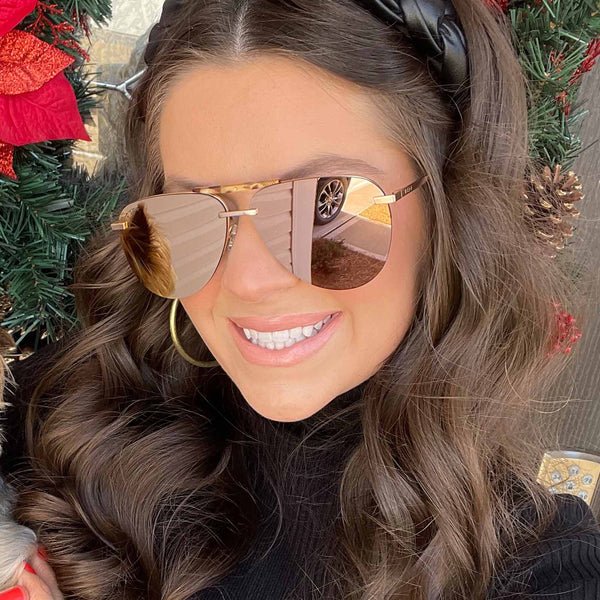 tahoe - brushed gold + bronze mirror sunglasses 5