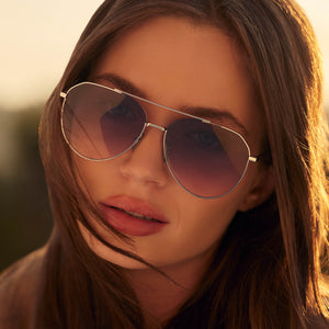 Dash Aviator Sunglasses | | DIFF Eyewear & Rose Lavender Silver Gradient