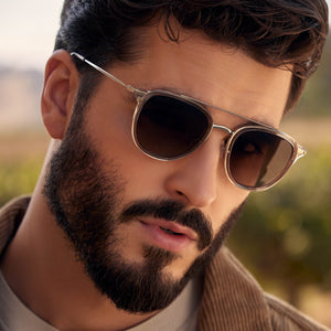 Camden Round Sunglasses Vintage Crystal Brown Gradient