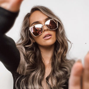 Becky Cat Eyes Sunglasses | Gold & Brown Gradient Lenses  display picture 2