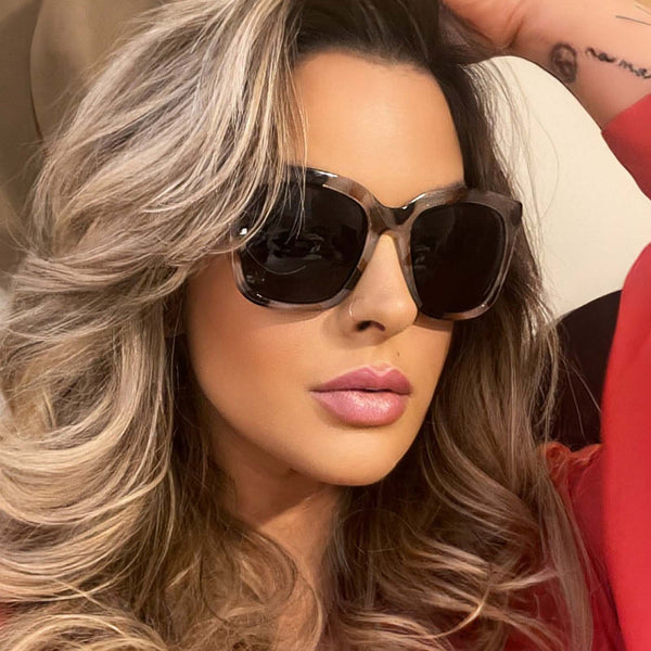 hailey - cream tortoise + solid grey sunglasses 5