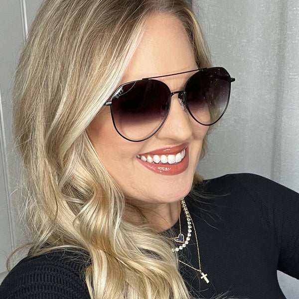 jane - matte black + grey gradient sharp sunglasses 5