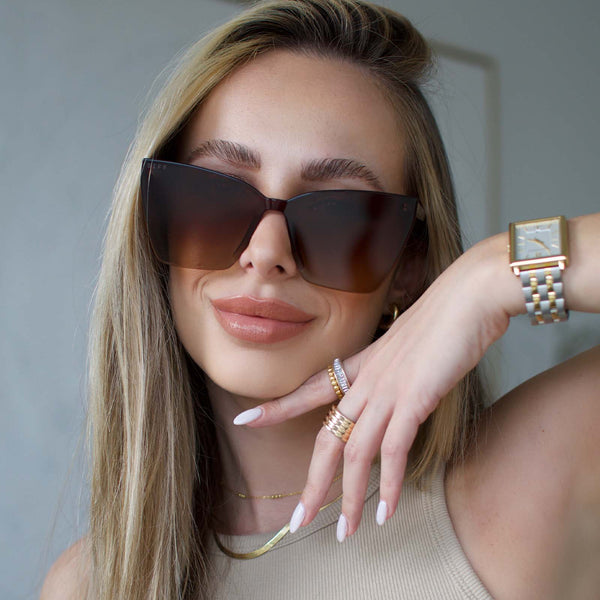 goldie - espresso tortoise + brown gradient sunglasses 1