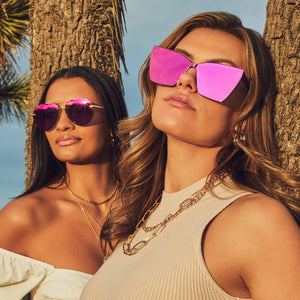 Lenox Aviator Sunglasses | Gold & Sunset Mirror | DIFF Eyewear display picture 1
