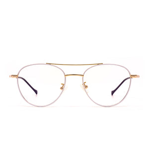 diff eyewear aide white gold blue light technology glasses front view