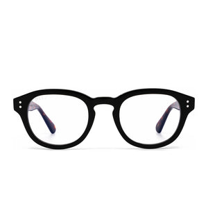 Aria eyeglasses with black amber tortoise frame and blue light technology - front view