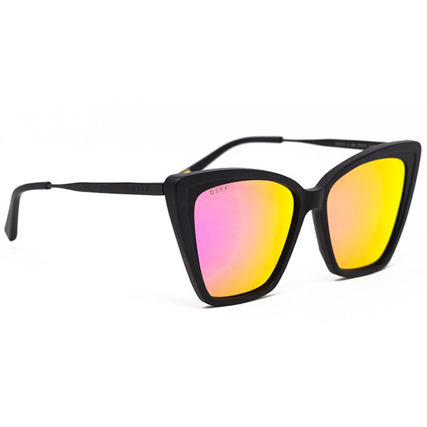 becky ii - matte black + pink mirror polarized sunglasses 2