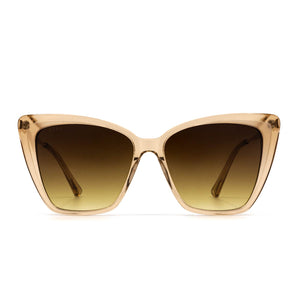 Becky II sunglasses with vintage crystal frame and brown gradient lens- front view