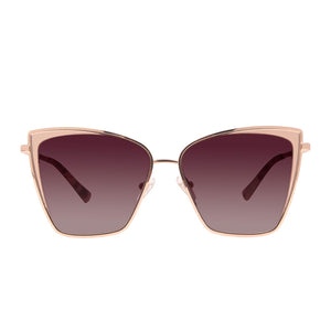 BECKY - ROSE GOLD + WINE GRADIENT SUNGLASSES