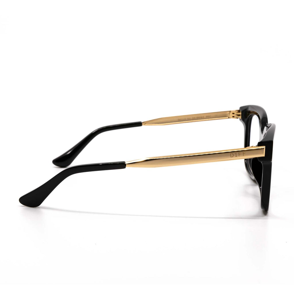 Bella XS Square Glasses Black & Clear Blue Light Technology DIFF