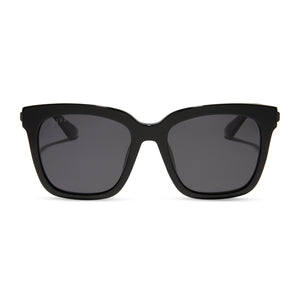 diff eyewear bella black frame grey polarized lenses sunglasses front view