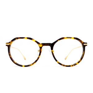 Bennett eye glasses with amber tortoise frames and blue light technology- front view