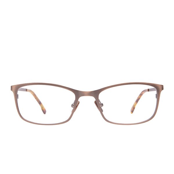 bernie - brushed brown + prescription glasses