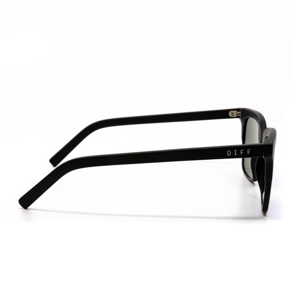 billie - matte black + blue mirror sunglasses 3