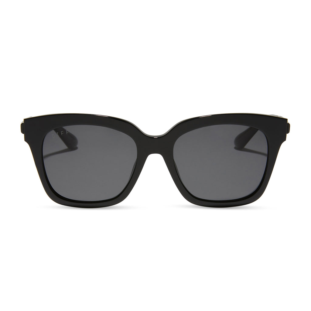 Bella XS Square Sunglasses | Black & Grey Polarized Lenses | DIFF Eyewear
