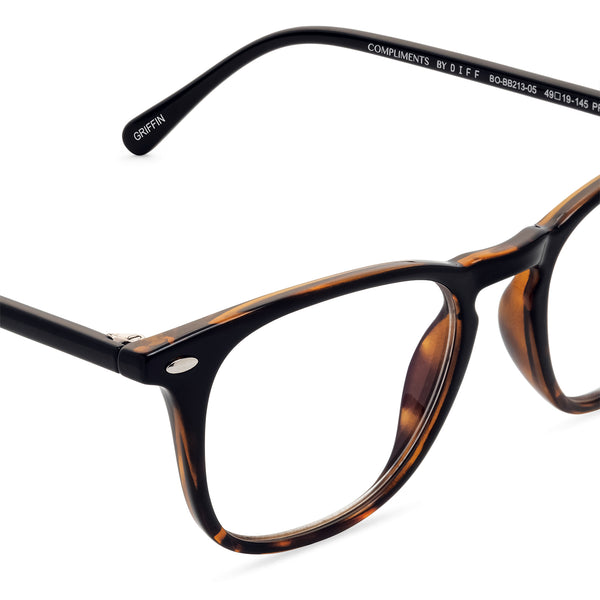 griffin - black tortoise + blue light readers 4
