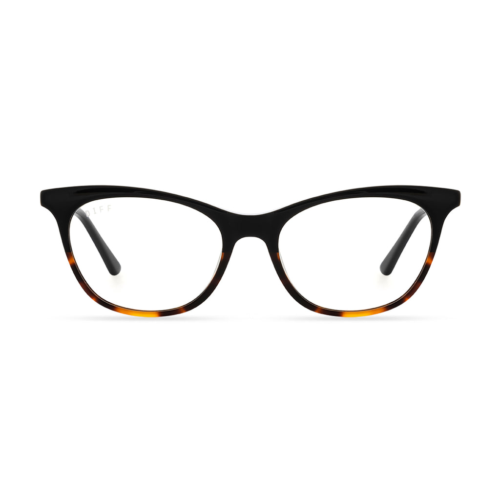 Jade Cat Eye Glasses BLACK Tortoise & Blue Light Technology DIFF