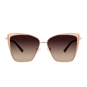 BECKY - BRUSHED GOLD MOCHA TORTOISE + COFFEE GRADIENT SUNGLASSES