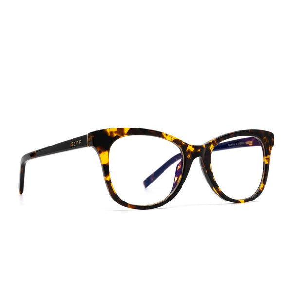 carina - dark tortoise + blue light technology glasses 1