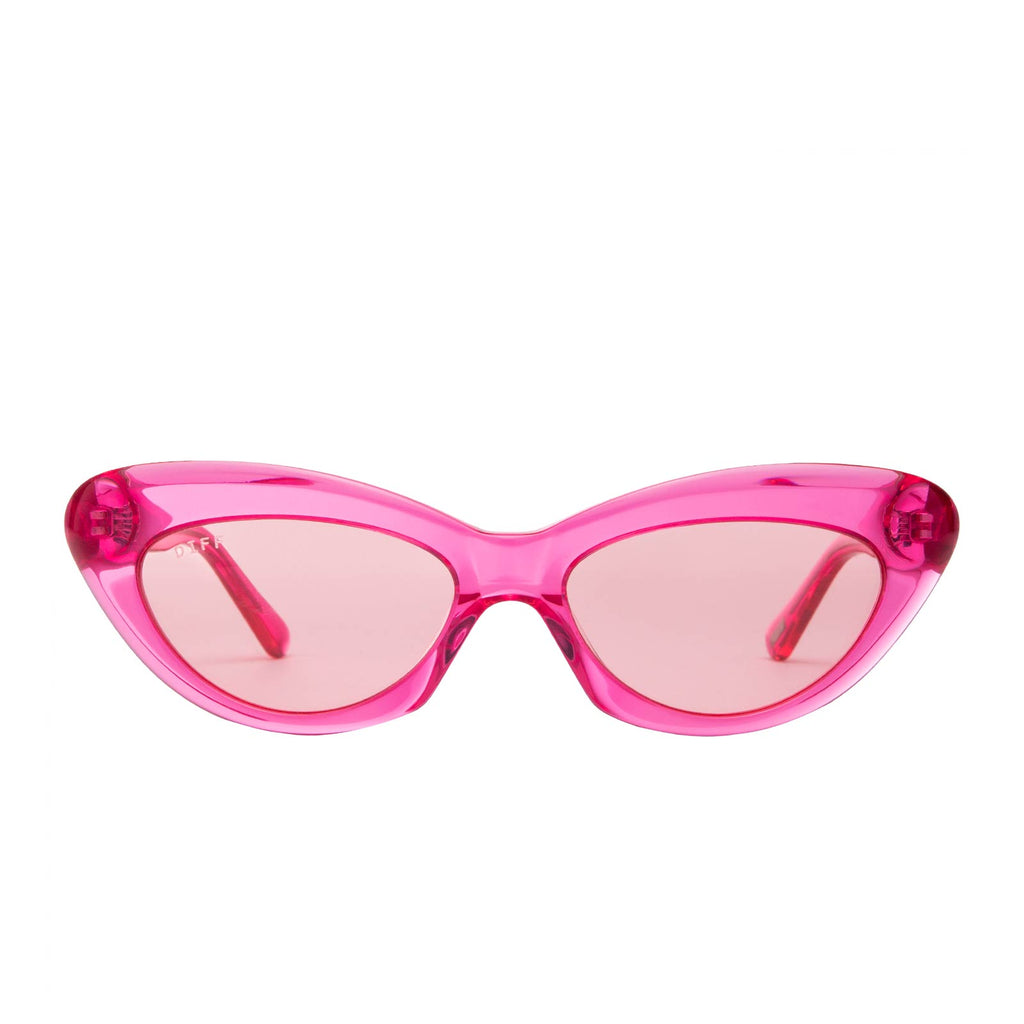 Cleo Pink Crystal Sunglasses | Pink Transparent Lens – DIFF Eyewear
