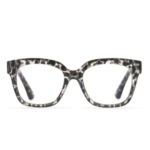 AVA - CLEAR LEOPARD + BLUE LIGHT READERS front