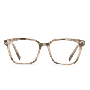 ALEX - CREAM TORTOISE + BLUE LIGHT READERS front