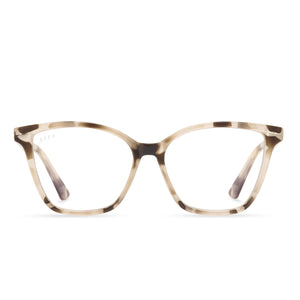 LEAH - CREAM TORTOISE + BLUE LIGHT READERS FRONT