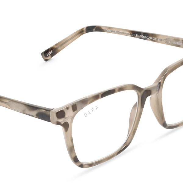 alex - cream tortoise + blue light readers 4