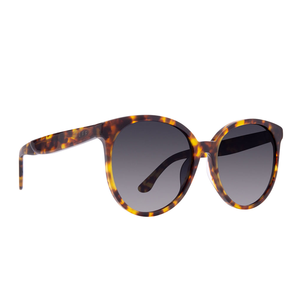 Cosmo Round Sunglasses l Amber Tortoise & Steel Gradient Lenses – DIFF ...