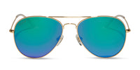 swatch for CRUZ - GOLD + BLUE MIRROR SUNGLASSES--sold out