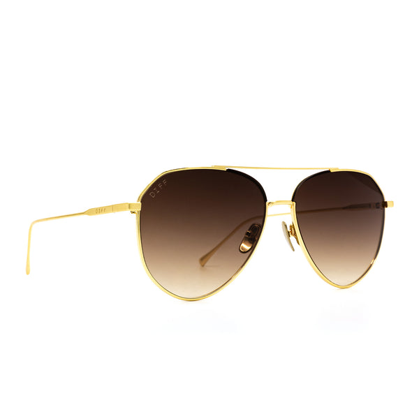 dash - brushed gold + coffee gradient sunglasses 2