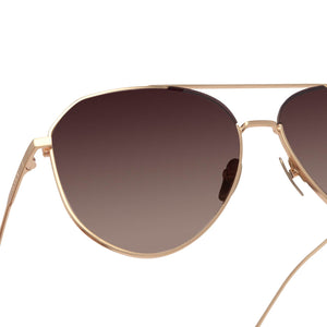 Dash Aviator Sunglasses  Gold & Cherry Blossom Mirror Lenses